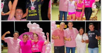 Prefeito Júnior Xavier prestigia corrida em homenagem ao Outubro Rosa em Bernardo do Mearim