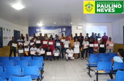 Prefeitura de Paulino Neves, entrega 42 certificados dos Cursos de Pedreiro em Alvenaria e Instalador Hidráulico