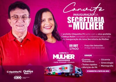 Gestão Nagib inaugurará primeira Secretaria da Mulher de Codó