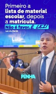 Material escolar: PL de Penha define prazo para divulgação de listas