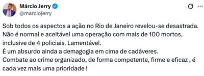 “Desastrada”, diz Márcio Jerry sobre megaoperação no RJ. Aluísio diverge