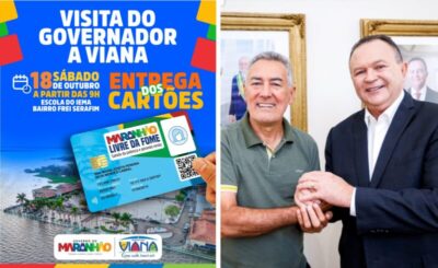 Brandão entrega cartões do Programa Maranhão Livre da Fome em Viana e São João Batista e anuncia novos investimentos nos municípios