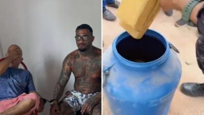 Operação apreende 85kg de drogas dentro de tonéis