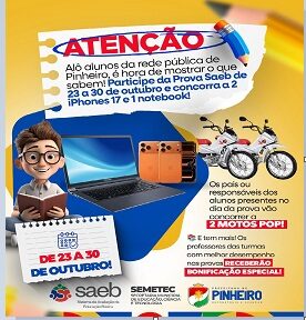 SAEB 2025 — Em Pinheiro, alunos, pais e professores concorrerão a prêmios por meio da “Participação Premiada” – G7 MA –