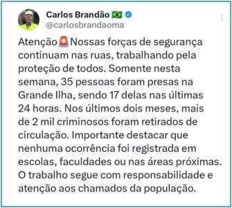 Governador Brandão anuncia reforço das operações de segurança; SSP amplia número de prisões