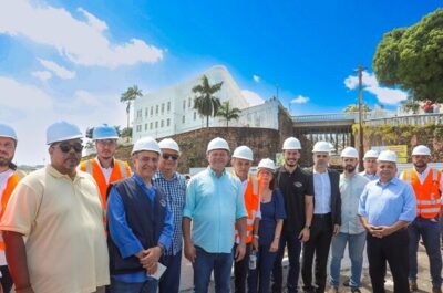Governador vistoria obras de Entreposto Pesqueiro e muro histórico próximo ao Palácio dos Leões