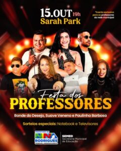 Prefeitura de Nina Rodrigues realizará Festa dos Professores em grande estilo
