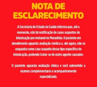Secretaria de Saúde descarta caso suspeito de intoxicação por metanol no Maranhão
