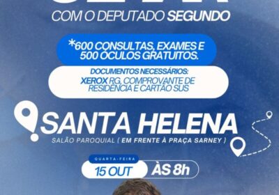 Em uma parceria com o Governo do Maranhão o Deputado João Batista Segundo Leva o Programa “ Um Novo Olhar” aos município de Santa Helena, Turilândia e Porto Rico