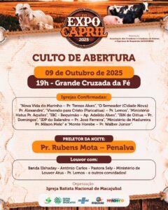 Culto marca início da #Expocapril2025 em Bequimão nesta quinta-feira (9)