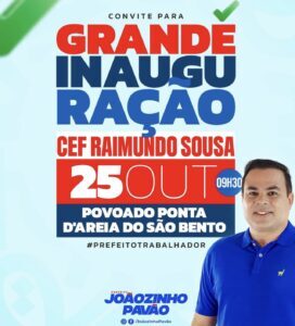 Prefeito Joãozinho Pavão Inaugura Escola C.E.F. Raimundo Sousa neste sábado