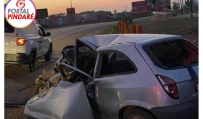 Homem morre e mulher fica ferida em colisão entre carro e caminhão na BR-316, em Santa Inês
