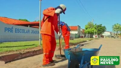 Prefeitura de Paulino Neves, tem intensificado a limpeza pública em todo o município