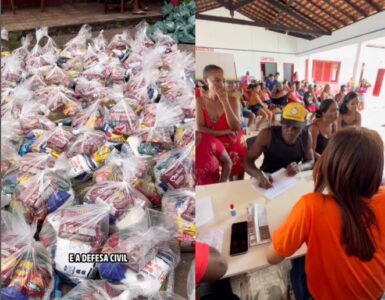 Prefeitura de Bequimão entrega cestas básicas a moradores das comunidades Jacaretíua e Quindíua