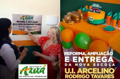 Axixá: Sônia Campos entrega escola municipal Arcelino Rodrigues Tavares toda reformada e ampliada