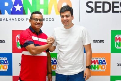 Prefeito de Cachoeira Grande, César Castro, é recebido pelo secretário de Desenvolvimento Social, Paulo Casé