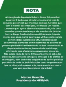 Marcus Brandão fala em ameaças e chantagens