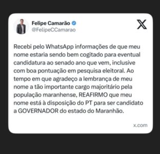 Felipe Camarão rechaça candidatura ao Senado