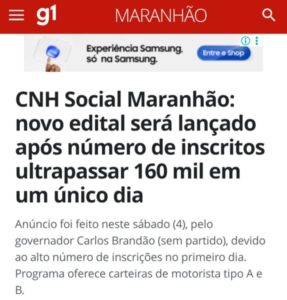 Pastos Bons fica de fora da primeira etapa do CNH Social, mas governo promete novo edital