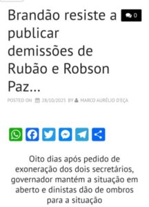 Farra de cargos: Governador descansando no oitavo dia?