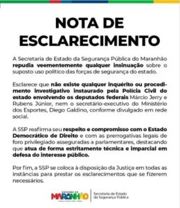 SSP nega inquérito contra deputados federais e secretário do Ministério do Esporte