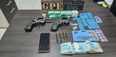 Comerciante é preso vendendo armas, munições e viagra