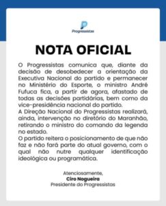 PP afasta André Fufuca da vice-presidência e retira comando do partido no Maranhão
