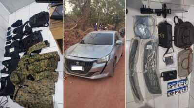 Após roubo em residência em Pinheiro, suspeitos são capturados entre Arari e Vitória do Mearim com coletes e armamentos de uso restrito