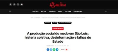 Especialista afirma que desinformação causa clima de histeria coletiva sobre insegurança