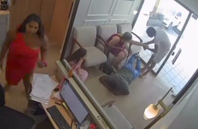 Imagens mostram casal cometendo assalto em clínica odontológica no Vinhais