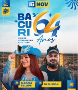 Prefeitura de Bacuri confirma atrações para celebrar 64 anos de emancipação política