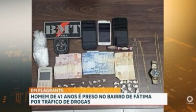 Homem é preso por tráfico de drogas no Bairro de Fátima; veja vídeo