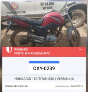 Polícia Militar recupera motocicleta com registro de roubo em Vargem Grande/MA