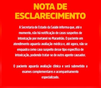 Não há registros de intoxicação por metanol, informa Secretaria de Saúde