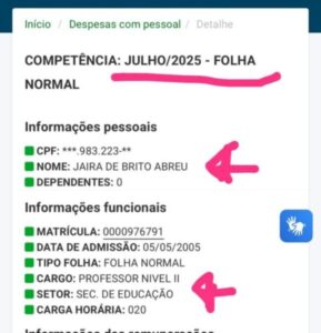 Prefeitura de Bom Jardim vira negócio de família: cunhada da prefeita recebe quase R$ 10 mil e não é vista em sala de aula