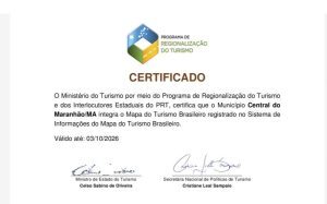 Central do Maranhão é integrado no Mapa do Turismo Brasileiro