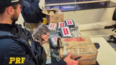 PRF apreende 22 kg de cocaína escondidos em caminhão com sucata na BR-135, em São Luís