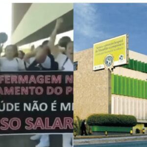Técnicos de enfermagem do Hospital São Domingos protestam por piso salarial; vídeo