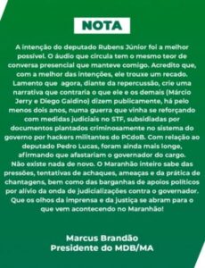 Marcus Brandão reage a Márcio Jerry e Rubens Jr…