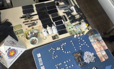 Força Policial apreende grande quantidade de drogas e armas, e prende seis suspeitos em Itinga