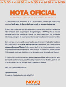 Novo anuncia que Wellington do Curso não está mais no partido