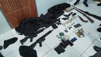 Criminosos são presos com fuzis, pistolas, munições e droga no interior do MA