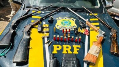 Quatros pessoas são presas com mochilas cheias e munições e armas de caça em Codó