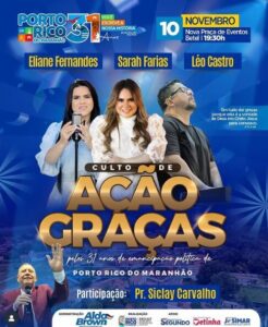 Porto Rico do MA vai celebrar 31 Anos de Emancipação em noite memorável com grande Culto de Ação de Graças