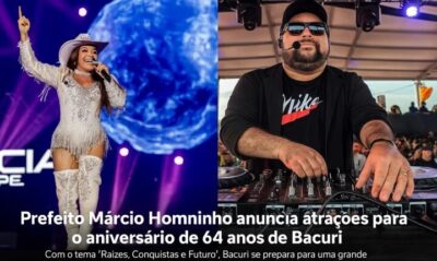 Prefeito Márcio Hominho anuncia atrações para o aniversário de 64 anos de Bacuri