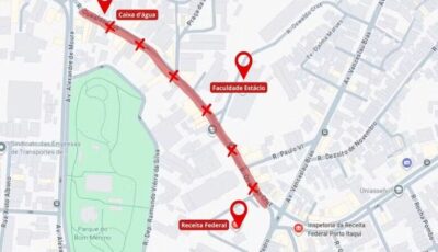 Trecho da Rua Oswaldo Cruz, no Centro, será totalmente interdidato a partir deste sábado (25)