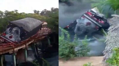 VÍDEO: Ponte de madeira desaba e caminhão cai dentro de rio no Maranhão