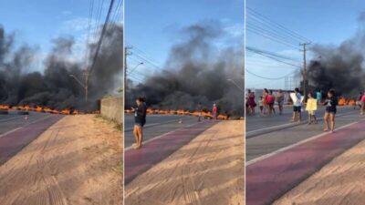 Moradores bloqueiam MA-203 em protesto por falta de infraestrutura em bairros da Raposa