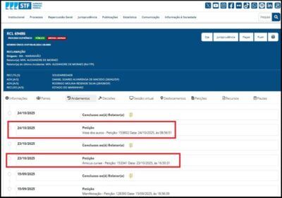 Processo do TCE-MA nas mãos de Xandão tem movimentações sigilosas…