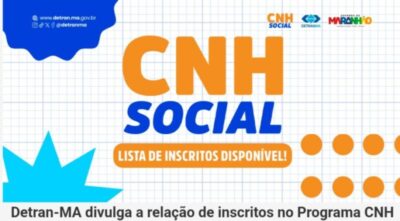 DETRAN-MA divulga a relação de inscritos no programa CNH Social